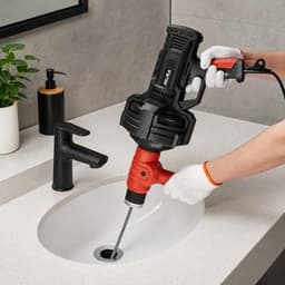 XtremepowerUS Handheld Portable Auto-Feed Drain Auger, 25' Cable